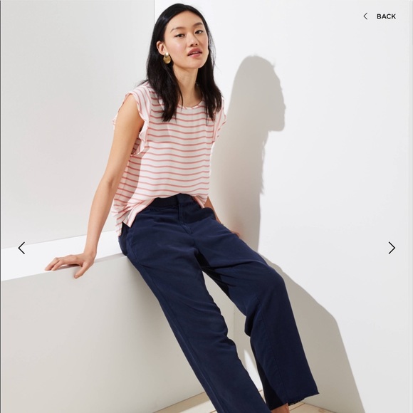LOFT Tops - LOFT SIZE XL STRIPED CUTOUT BACK FLUTTER TOP